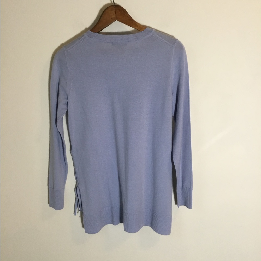 J. Crew Merino Wool Side Slit‎ Tie Crew Neck Sweater - Picture 5 of 9